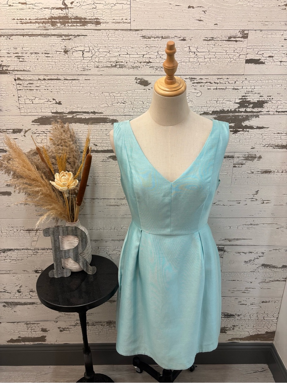 Kate Spade Teal V-Neck Sleeveless Midi Dress